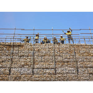 3.9 mm Peti Gabion Galvanized untuk Projek Sungai Bank